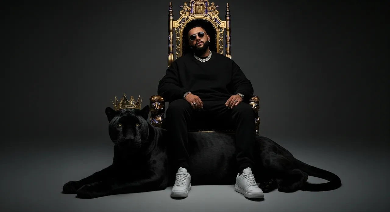Cinematic Portrait with Panther and Throne