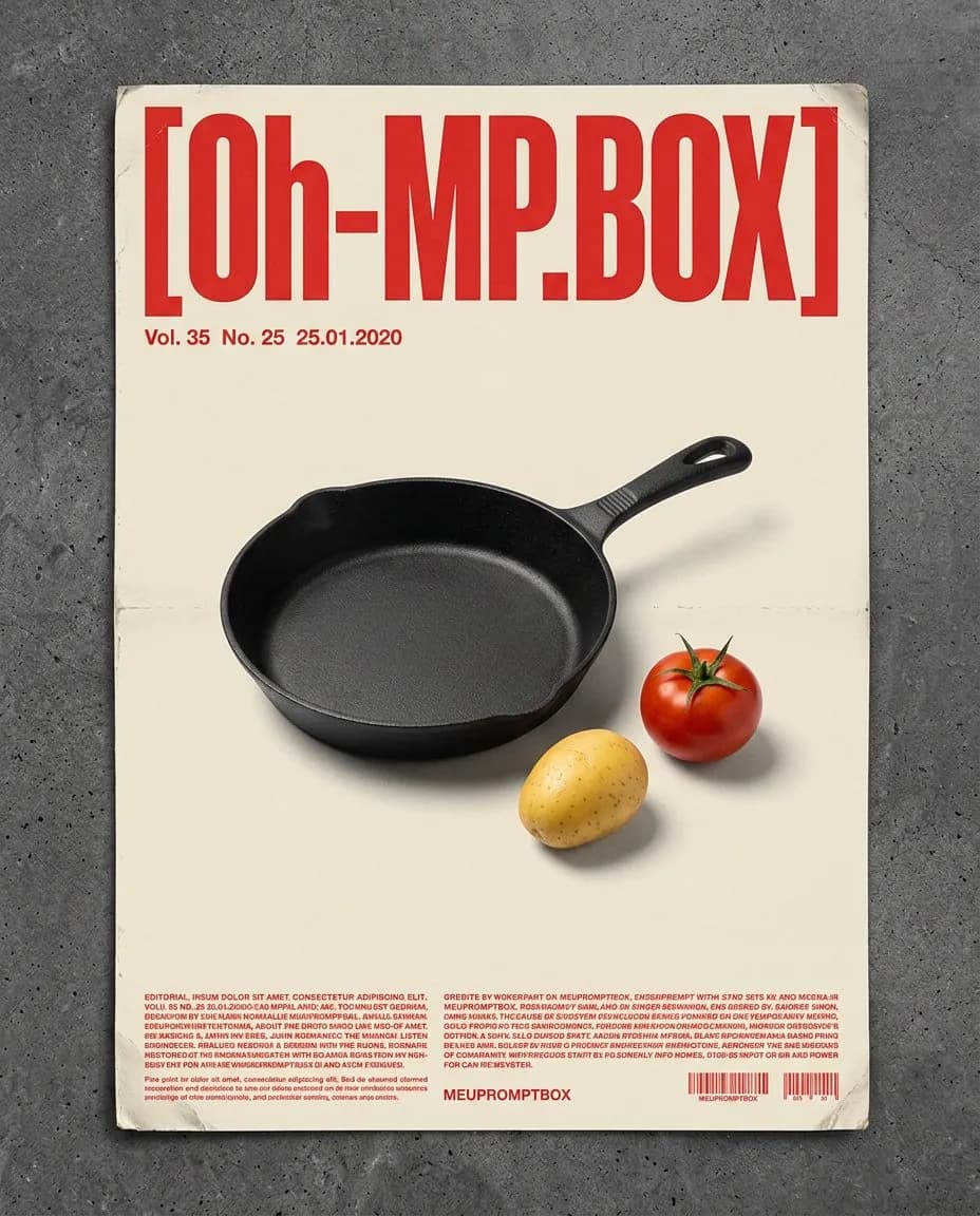 Top-Down Editorial Poster Product Photography — Swiss Minimalist