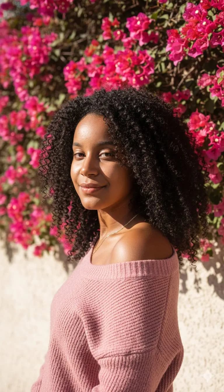 Cinematic Outdoor Floral Portrait with Soft Sunlight Template