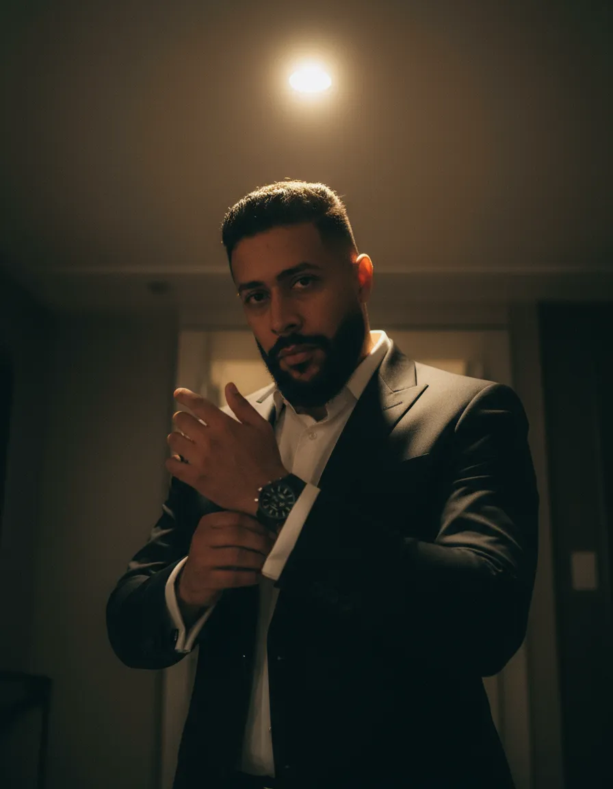 Cinematic Low-Angle Fashion Portrait