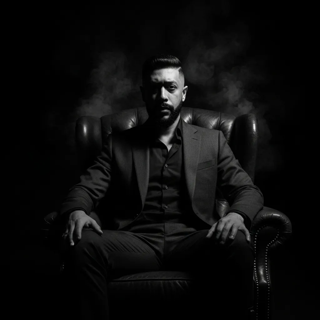 Monochrome Surreal Portrait in Smoke