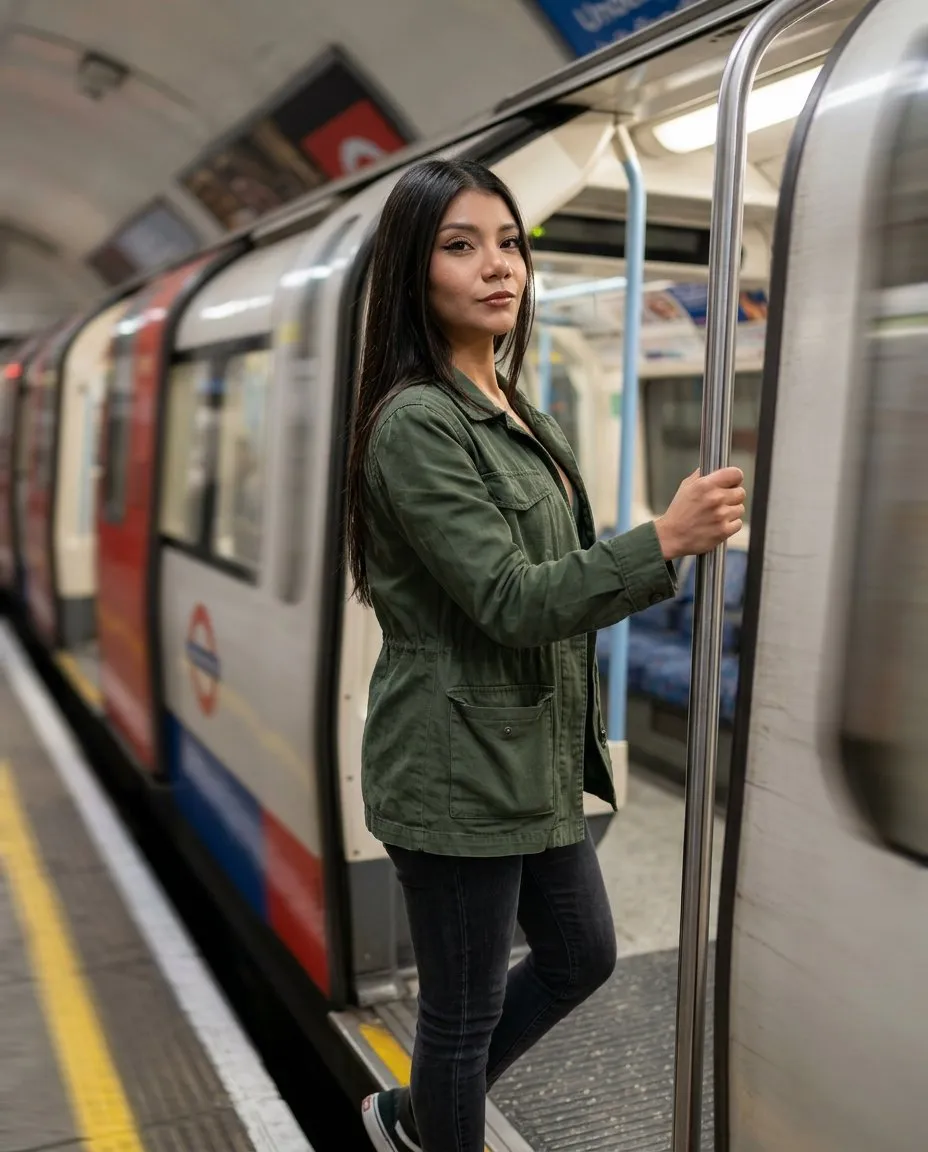 Cinematic Urban Fashion Subway Portrait, Editorial Vertical 9:16