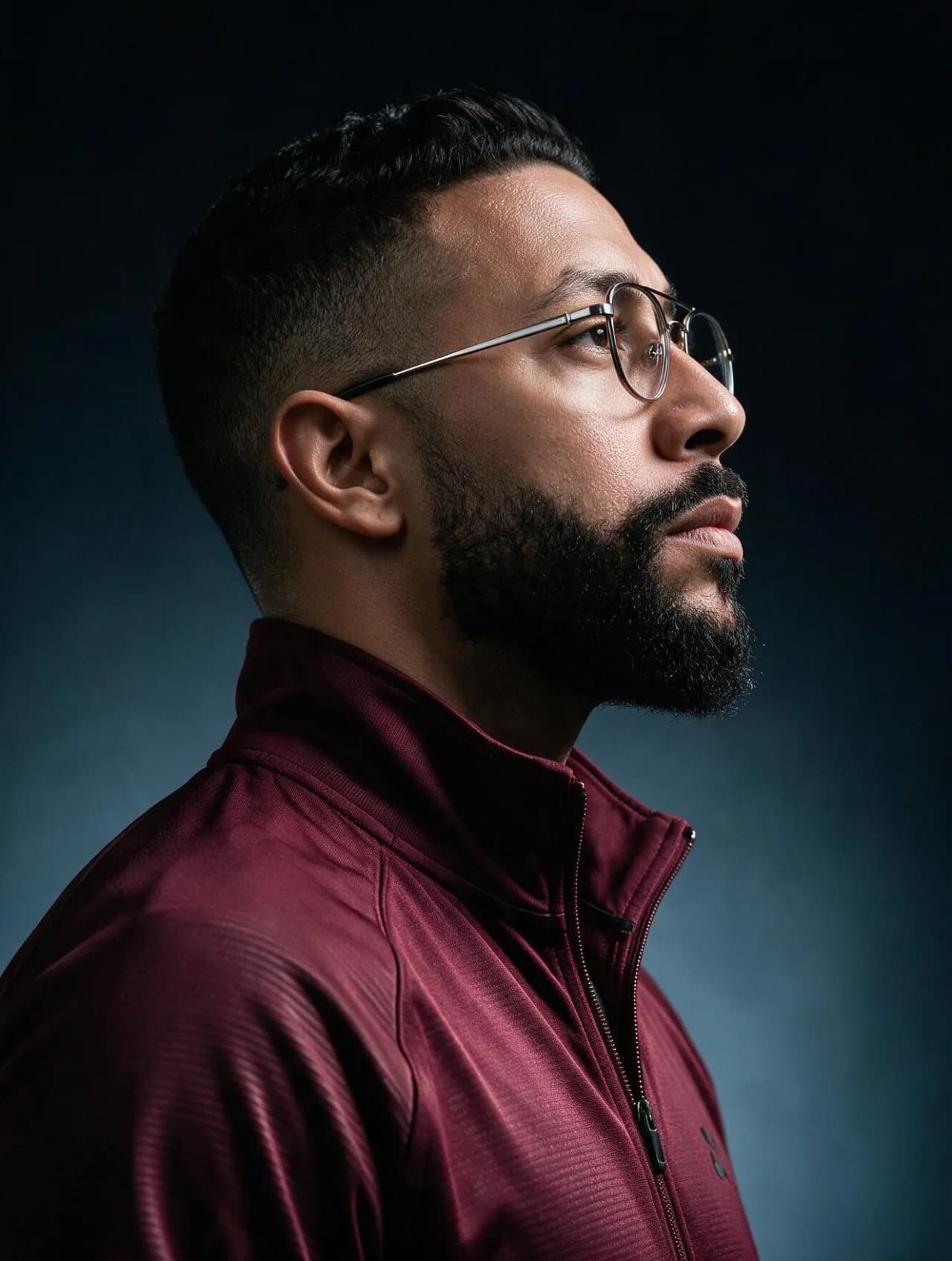 Dramatic Cinematic Side-Profile Fashion Editorial Portrait, Ultra-Realistic