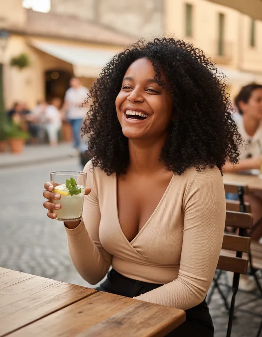 Mediterranean Lifestyle Café Editorial Portrait Template