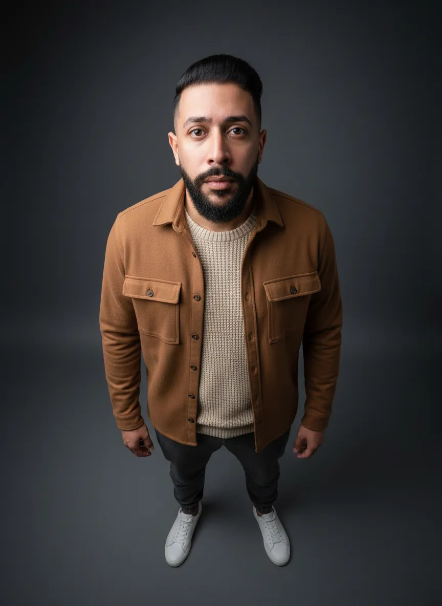 Stylized Top-Down Dramatic Portrait