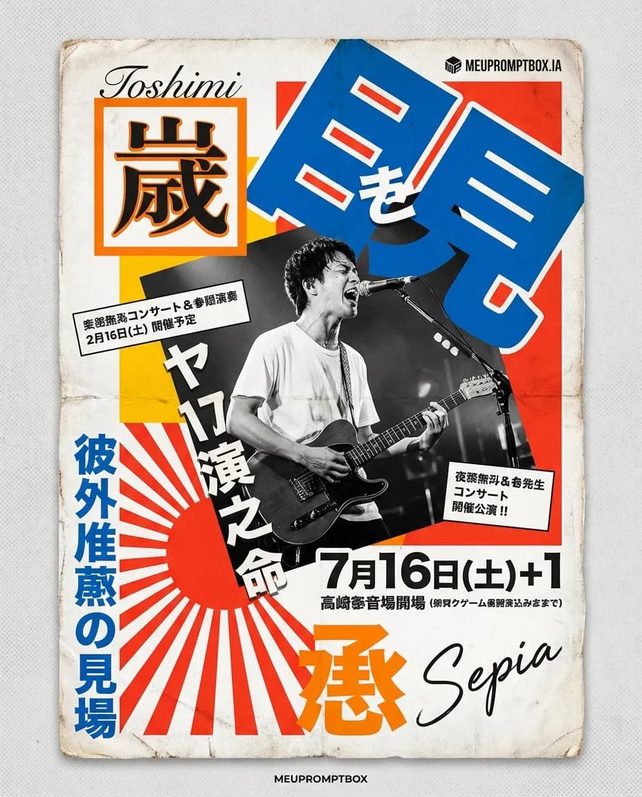 1990s Japanese Rock Concert Poster Photographic Design