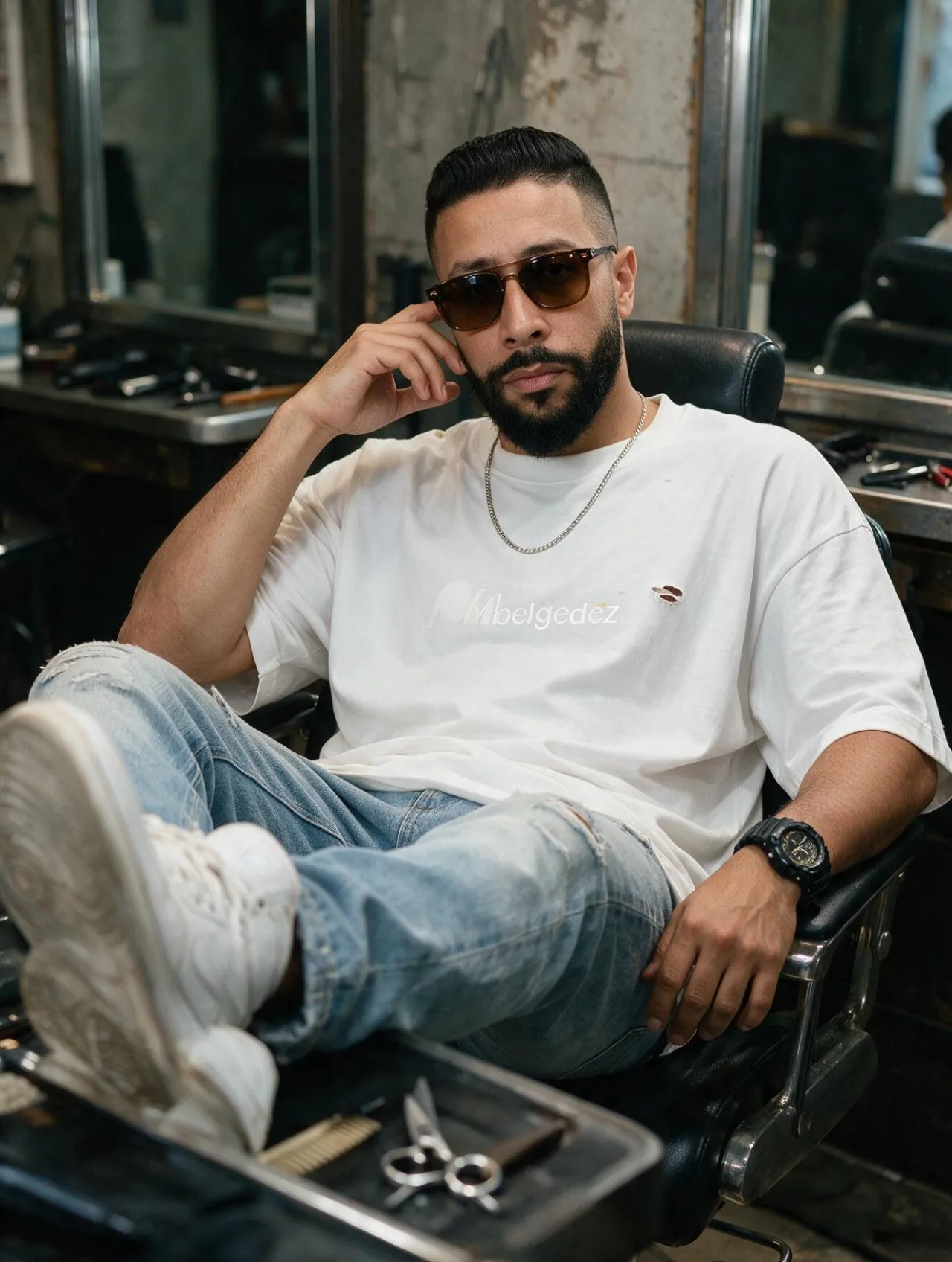 Photorealistic Urban Street-Style Salon Portrait, Cinematic