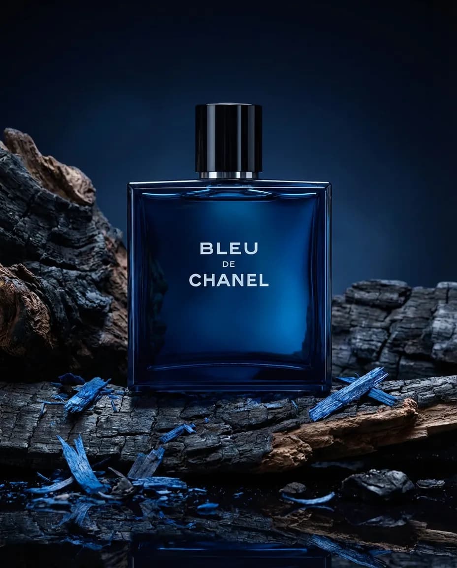 Moody Charred Wood Luxury Fragrance Photography