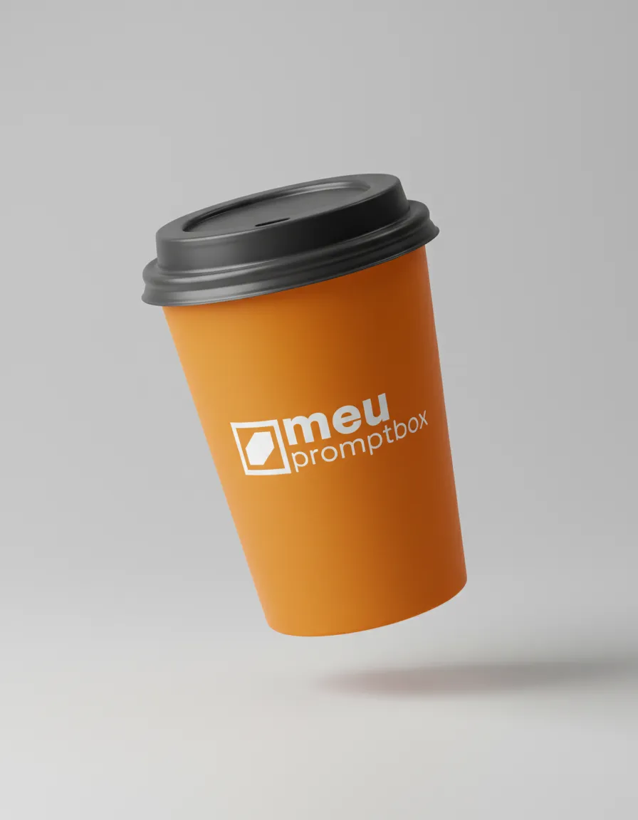 Floating Disposable Coffee Cup Studio Mockup