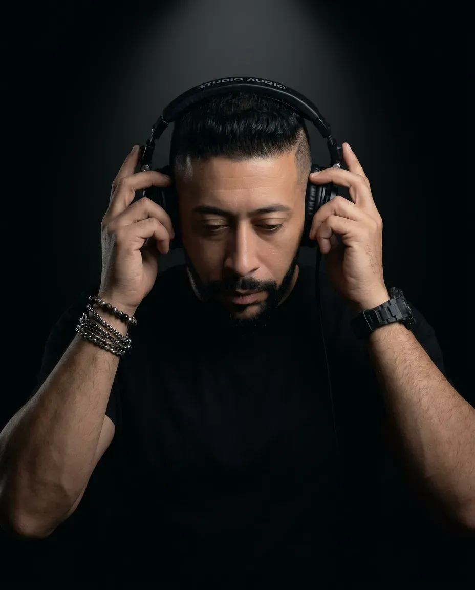 Low-Key Studio Portrait DJ-Style with Face Swap Photorealism