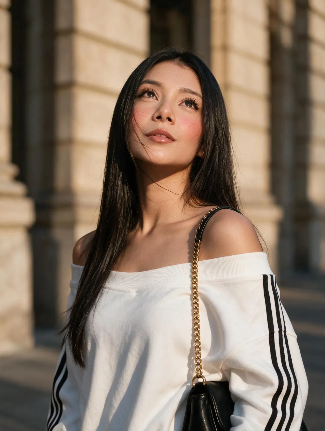 Cinematic Golden-Hour Urban Portrait with Soft Glam - Imagem 1