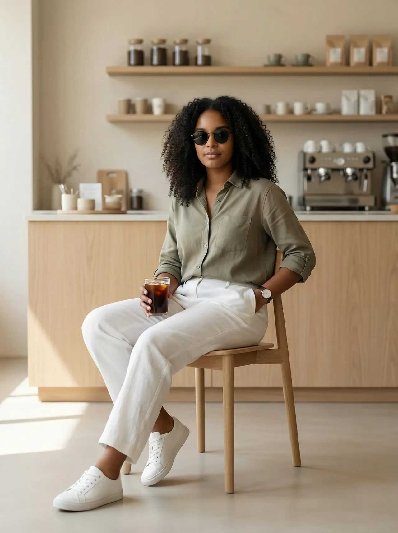 Scandinavian Café Lifestyle Editorial Portrait