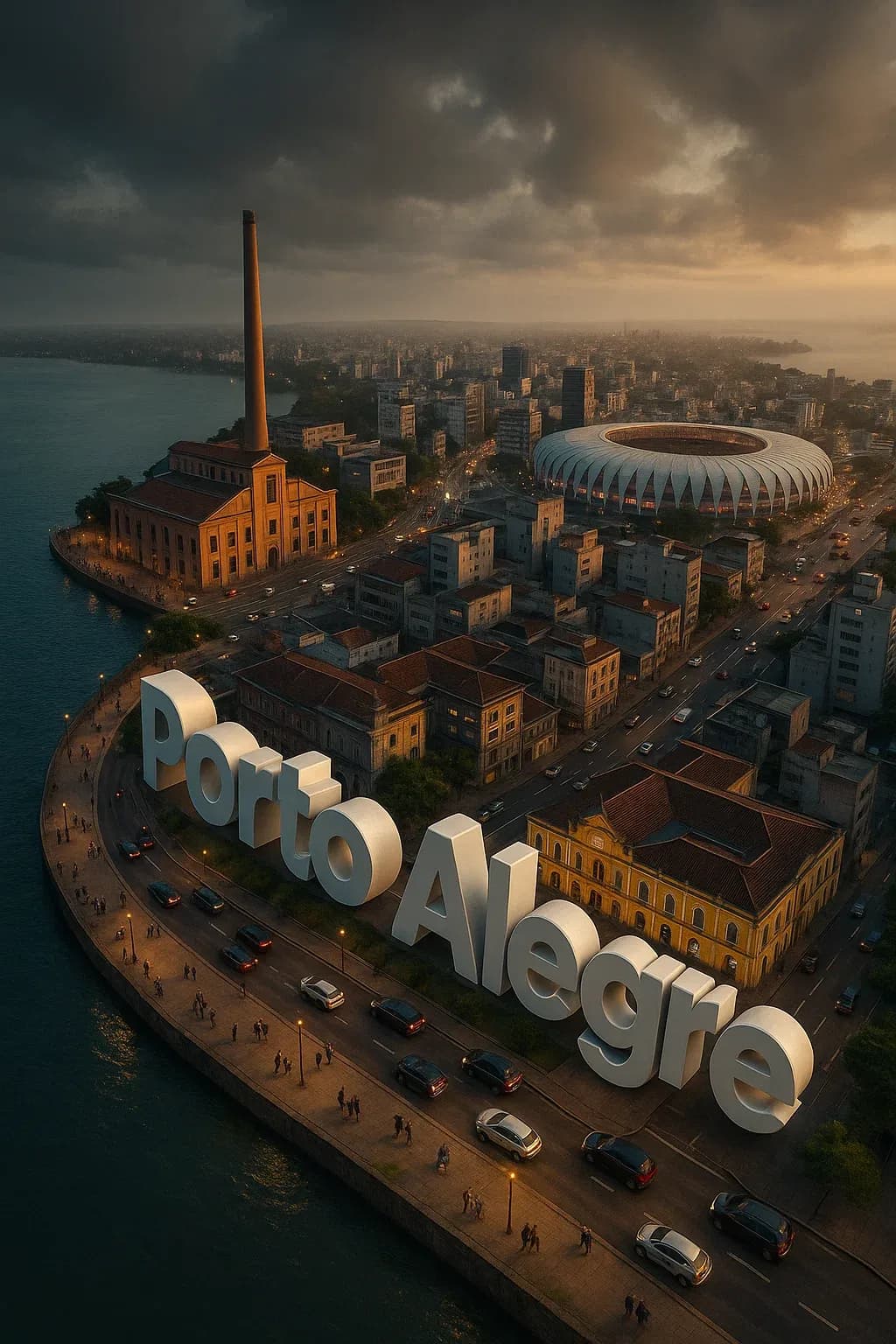 Hyper-Realistic Spherical Panorama City Poster