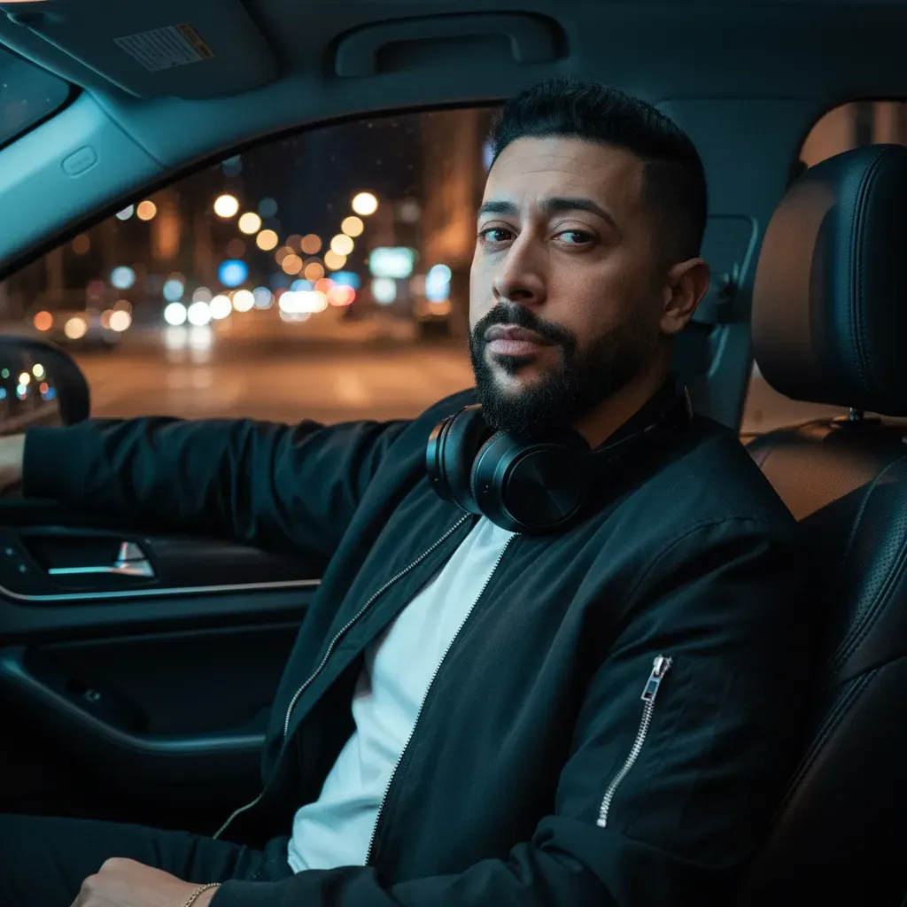 Cinematic Night Car Portrait With Moody Lighting and Urban Atmosphere