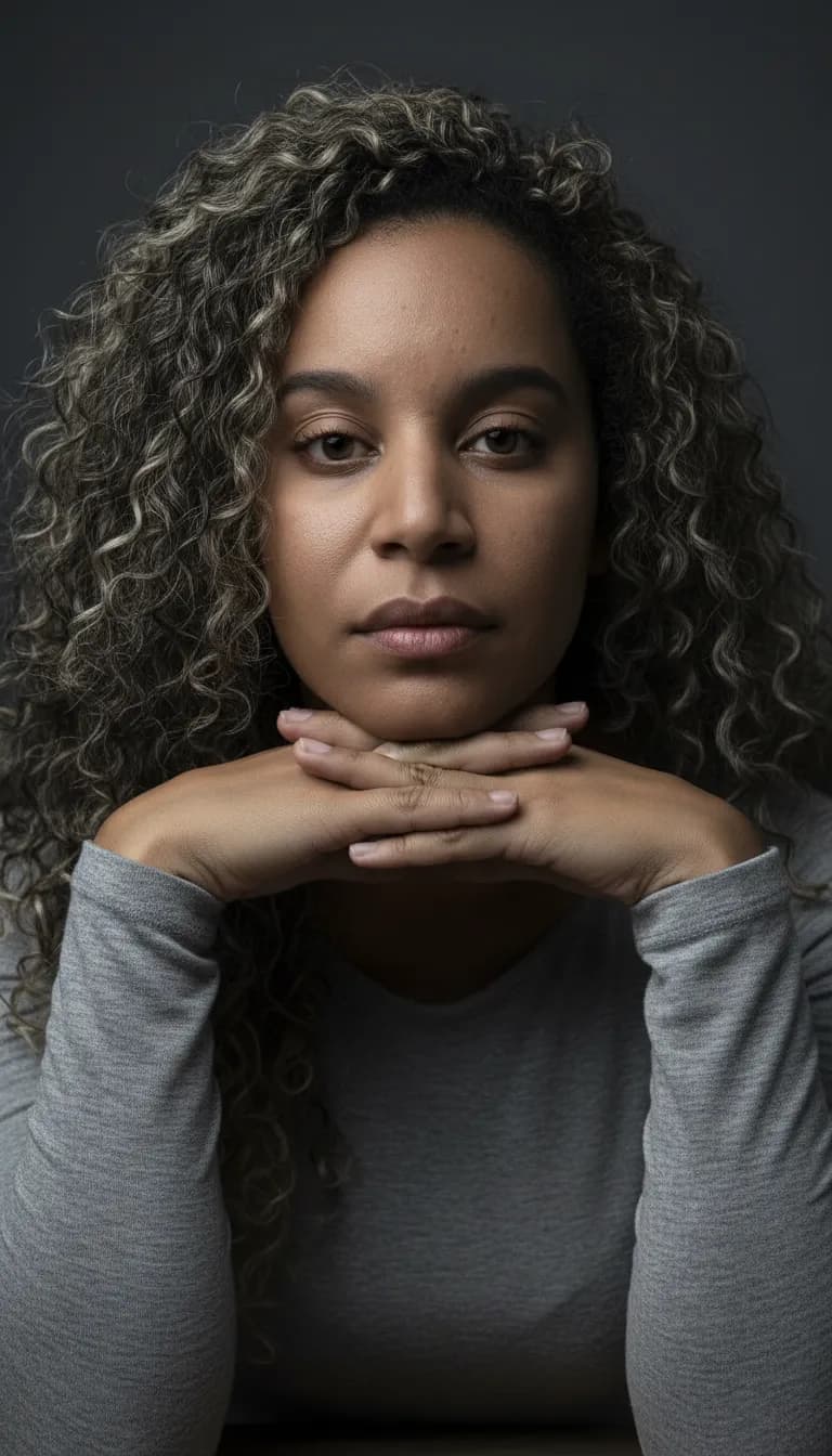 Introspective Cinematic Close-Up Editorial Portrait Template