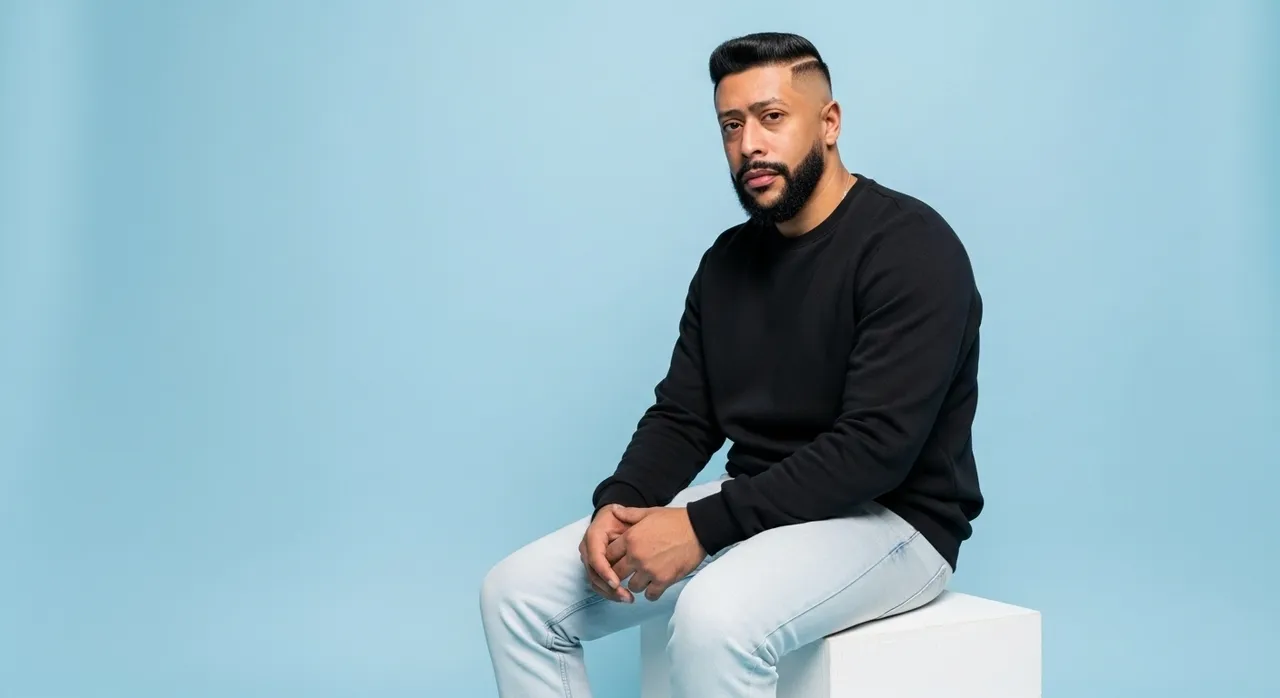 Minimalist Studio Portrait on Clean Box