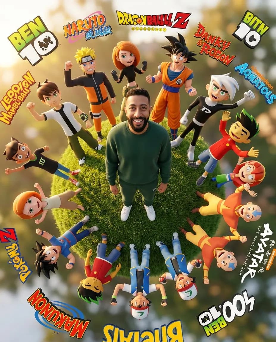 Hyperrealistic Tiny Planet Fisheye Character Portrait