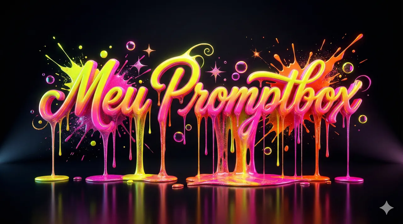3D Melting Neon Script Illustration