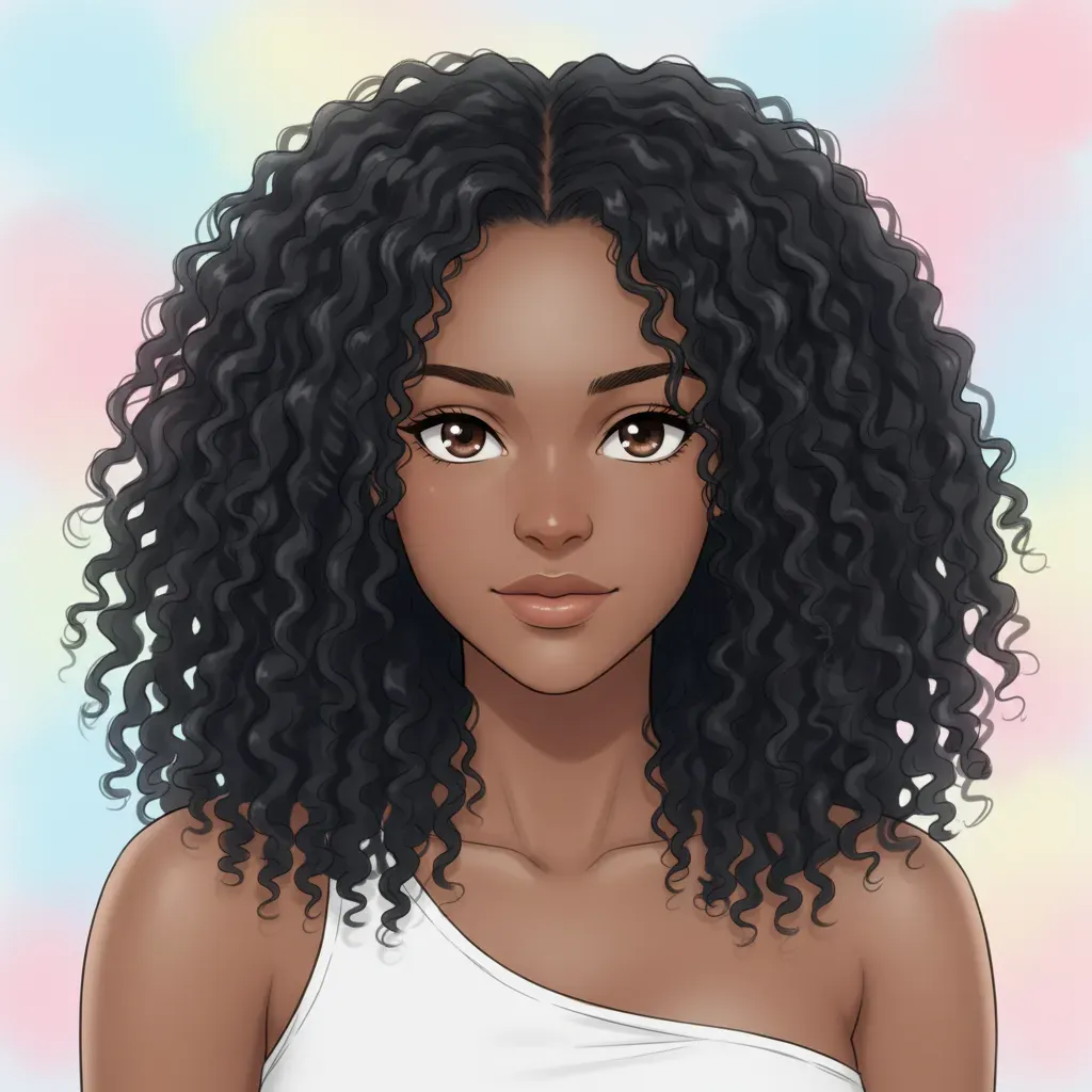 Modern Japanese Anime Portrait with Soft Pastel Background