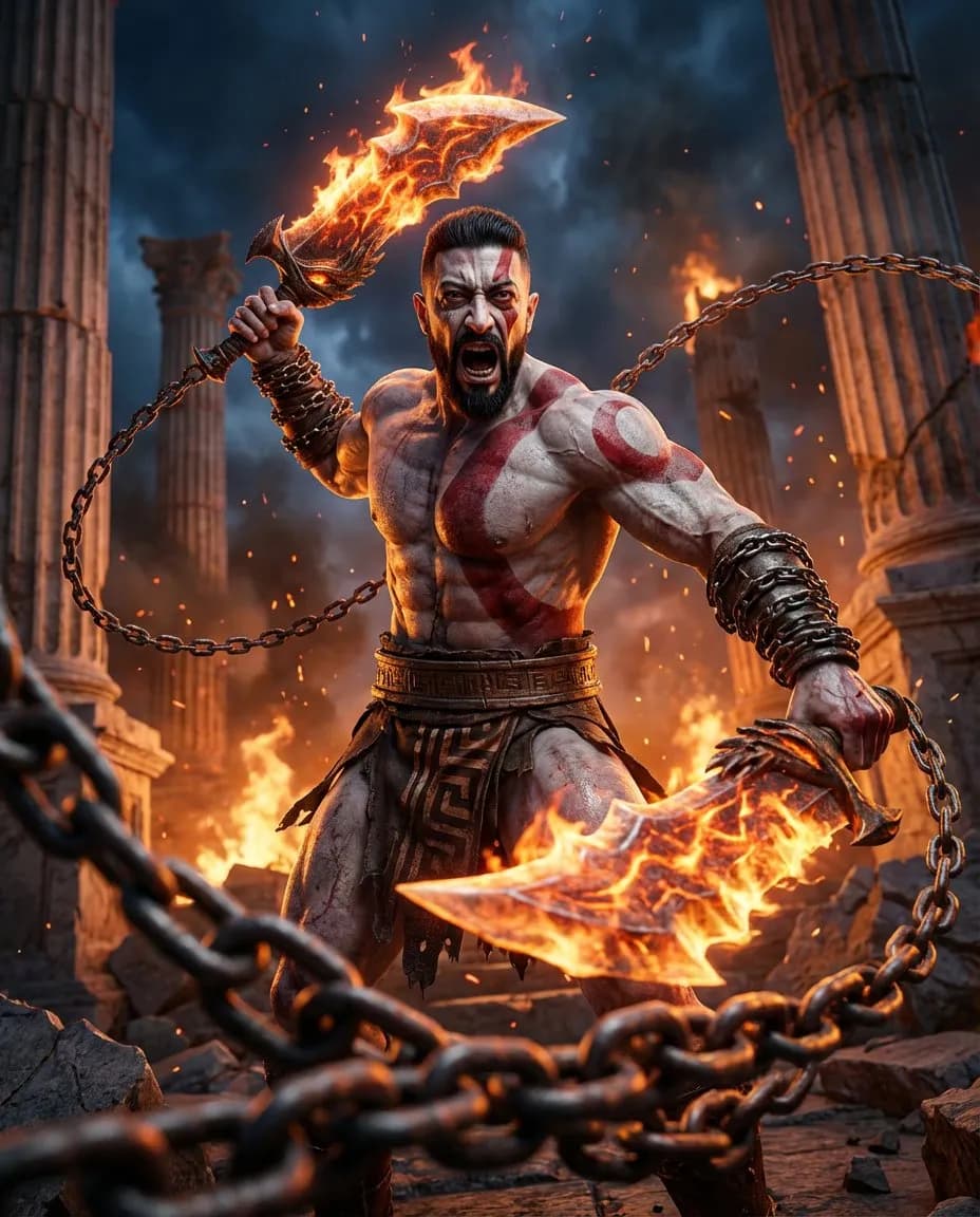Cinematic Hyper-Realistic 3D Dark Fantasy Warrior Render