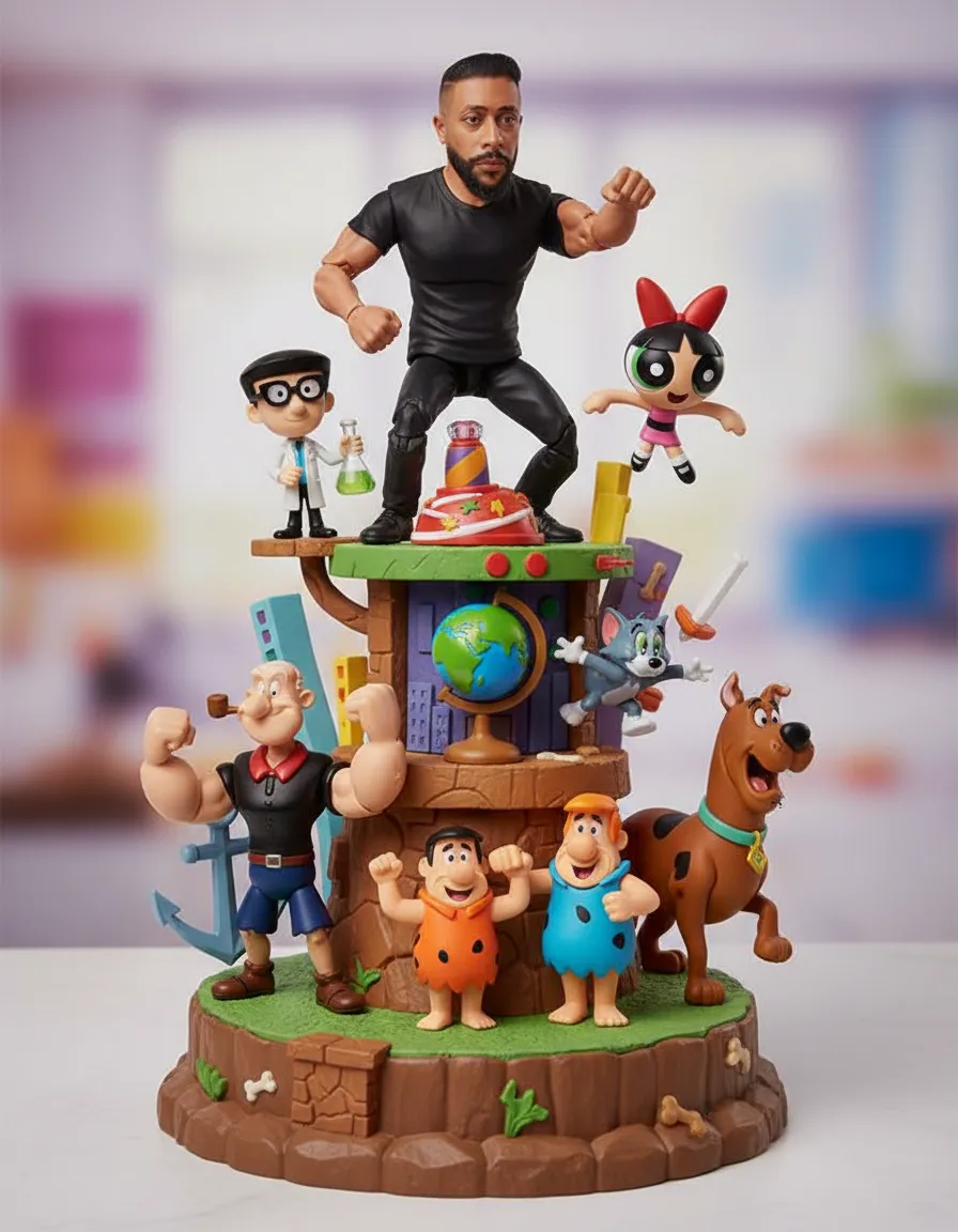 Toy-Themed Action Figure Multiverse Pedestal Portrait