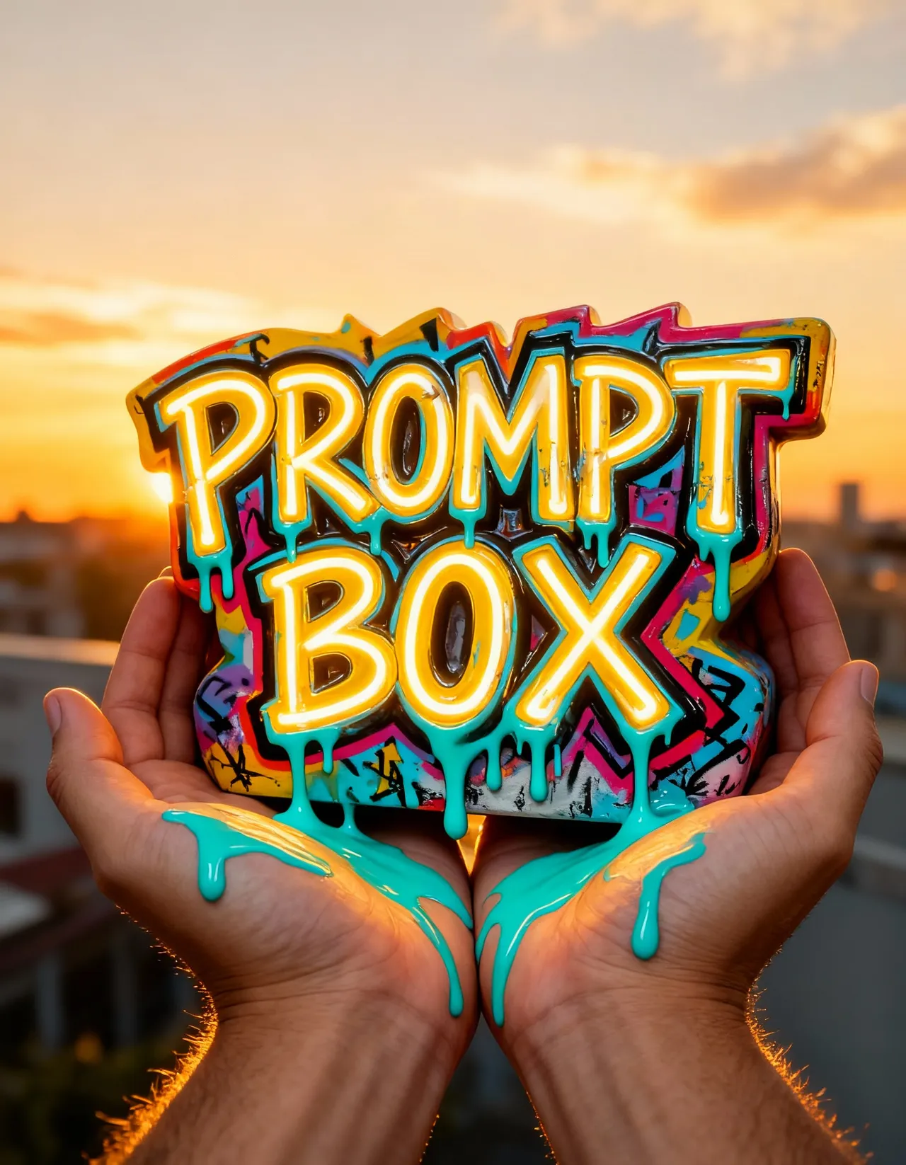 Golden Hour Graffiti Hands