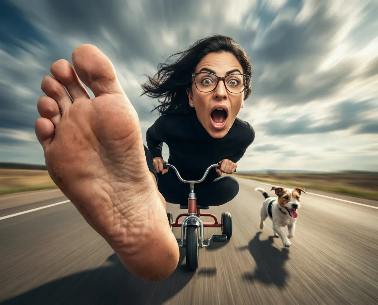 Surreal Mini Tricycle Speed Portrait