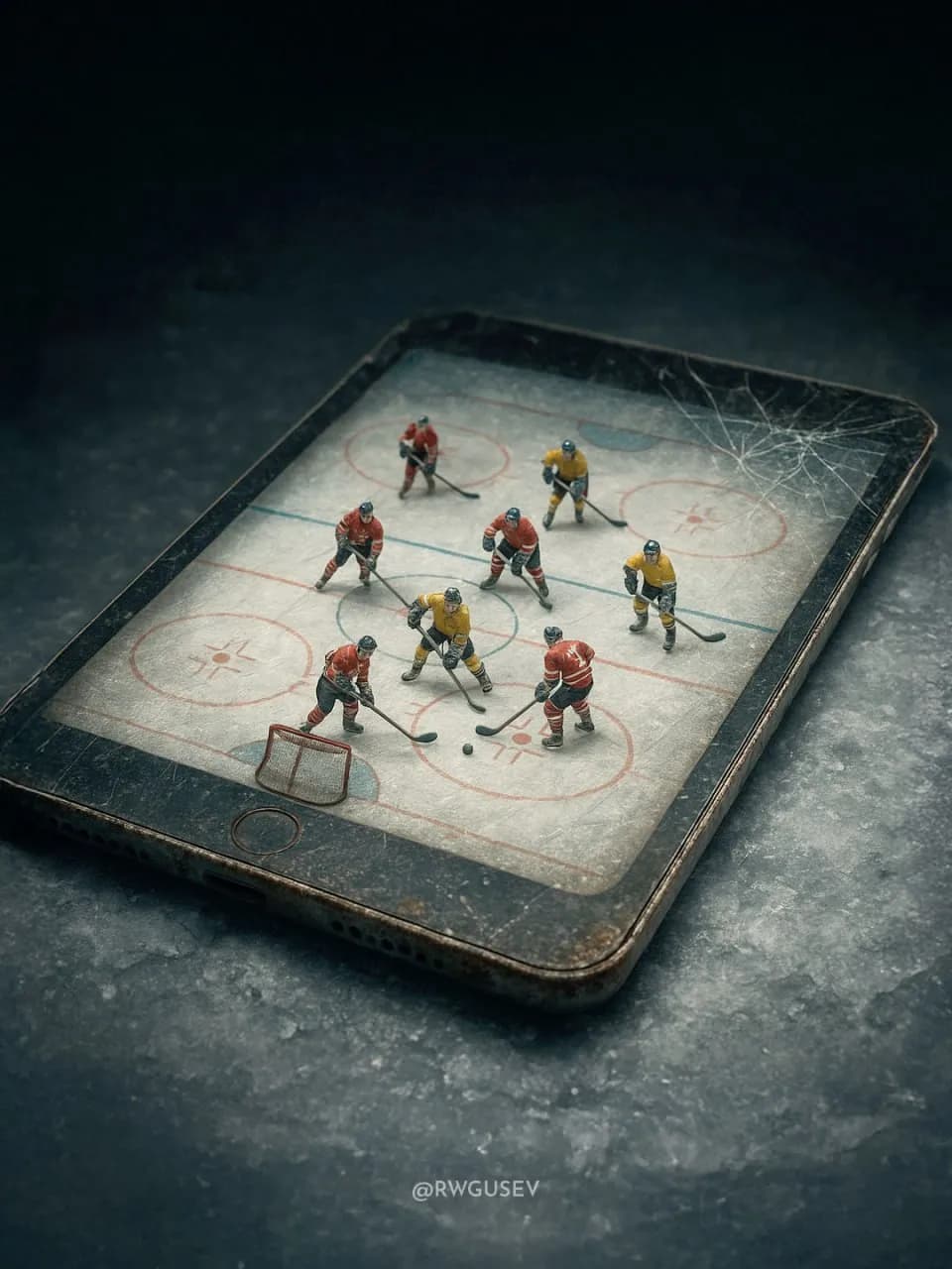 Hyperrealistic Miniature World on Tablet