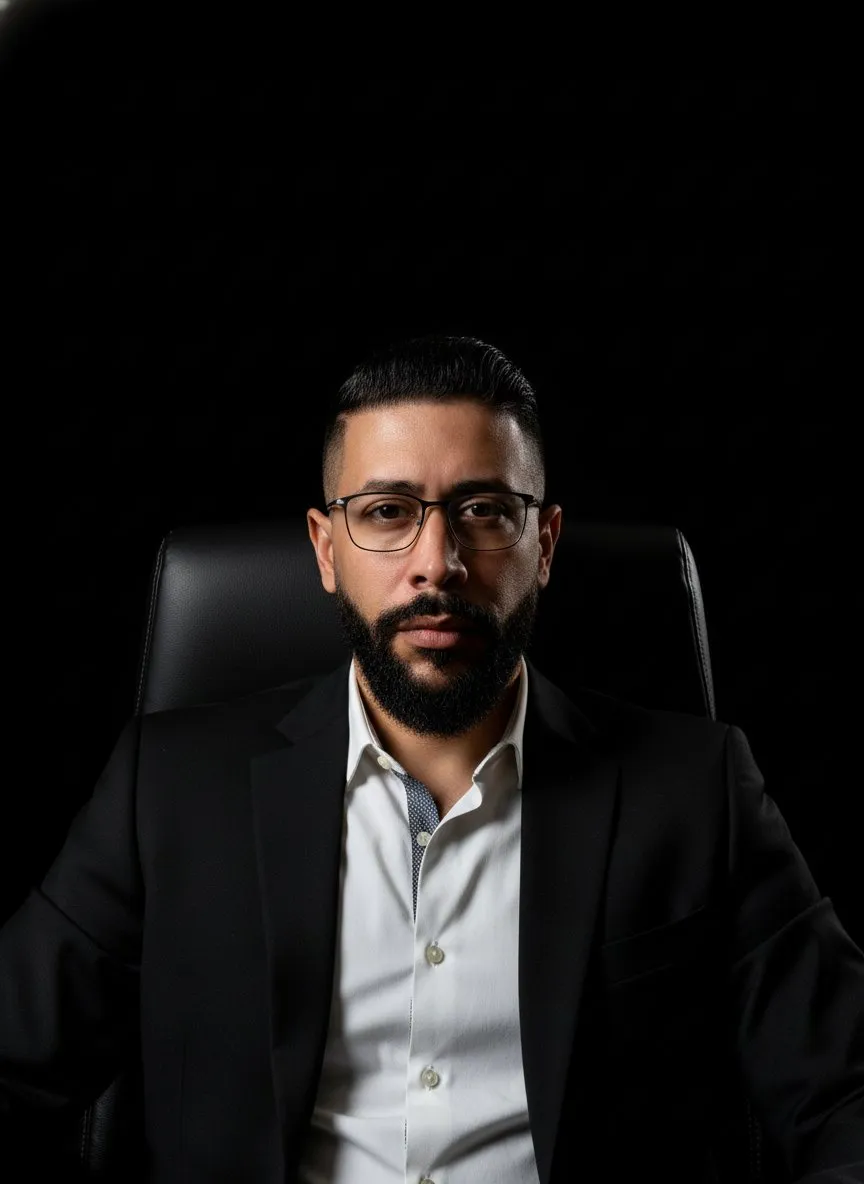 Sophisticated Businessman Portrait with Moody Lighting