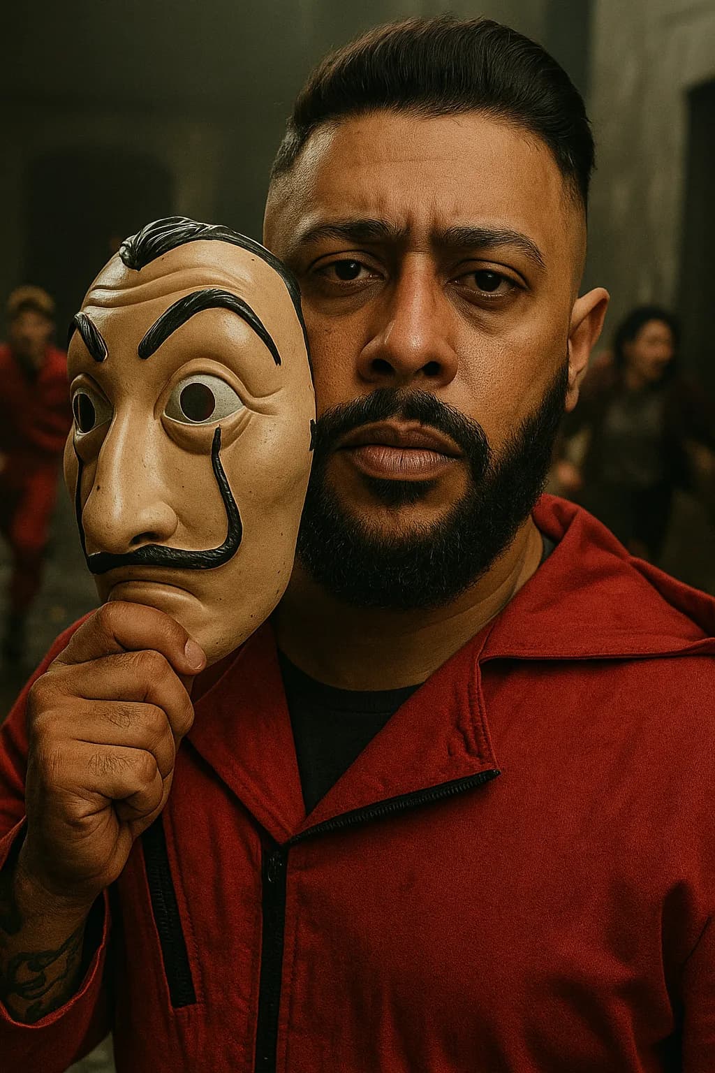 Cinematic Money Heist Mask Portrait