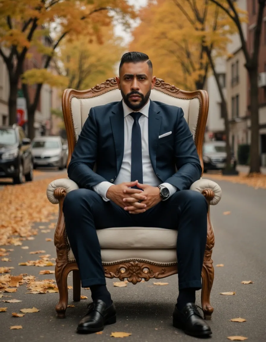 Autumn Street Confrontational Portrait Template