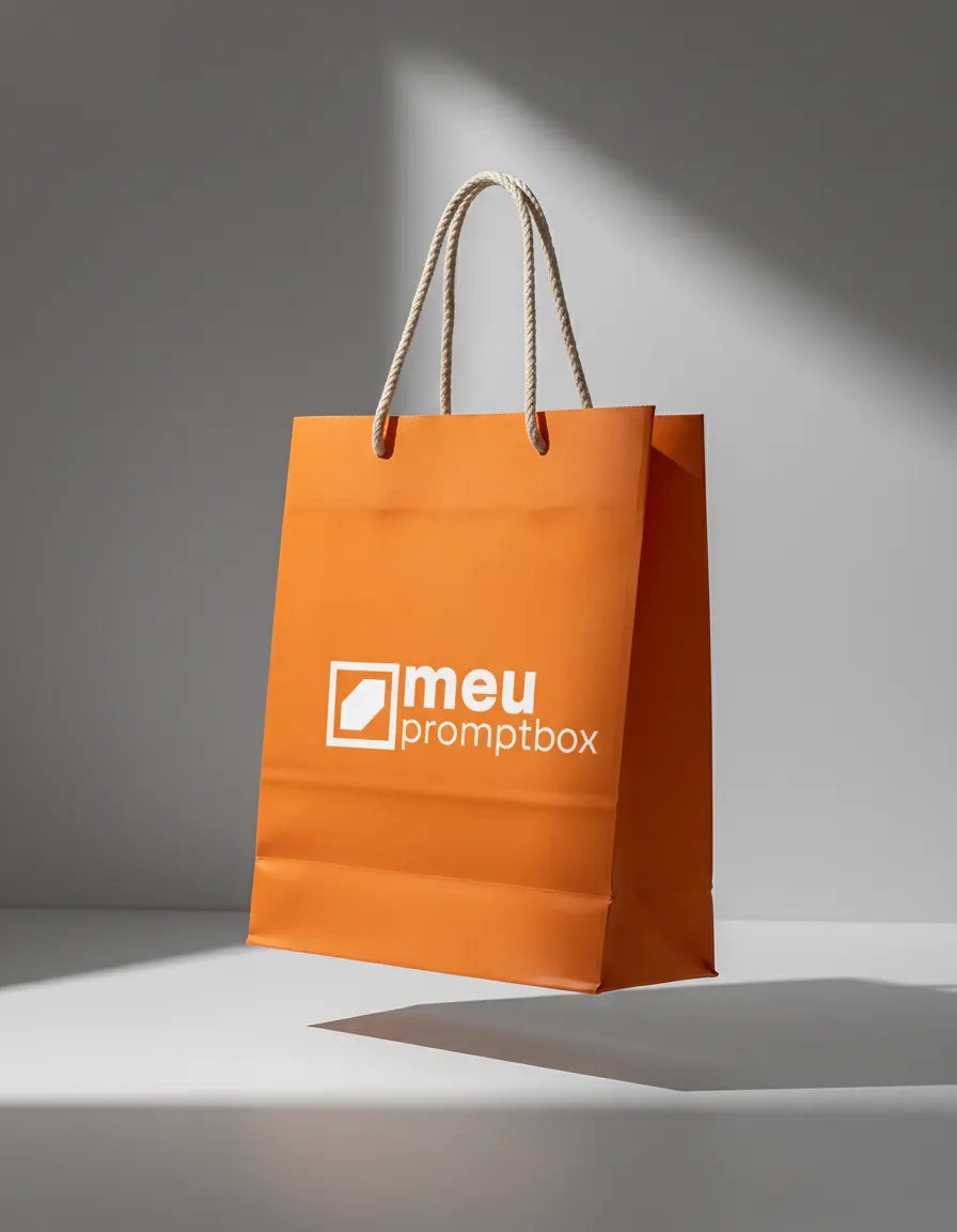 Floating Premium Paper Shopping Bag Studio Mockup