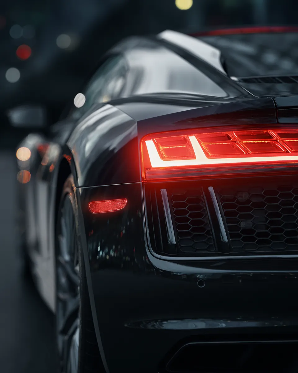 Cinematic Rear Automotive Product Shot With Studio Lighting