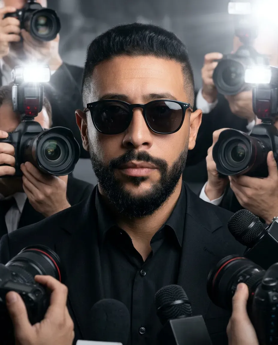 Cinematic Paparazzi Red Carpet Portrait Close-Up