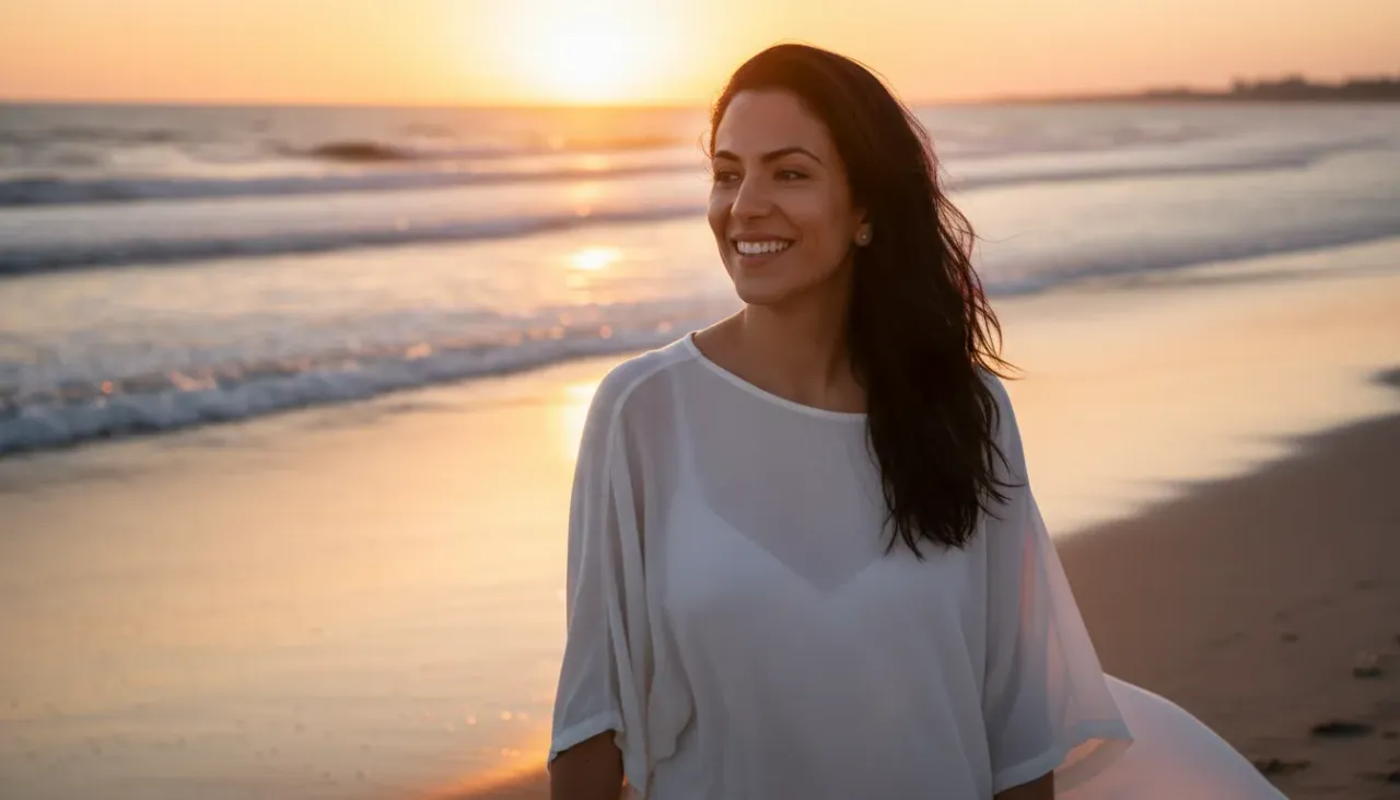 Golden Hour Beach Editorial Summer Portrait 4:5