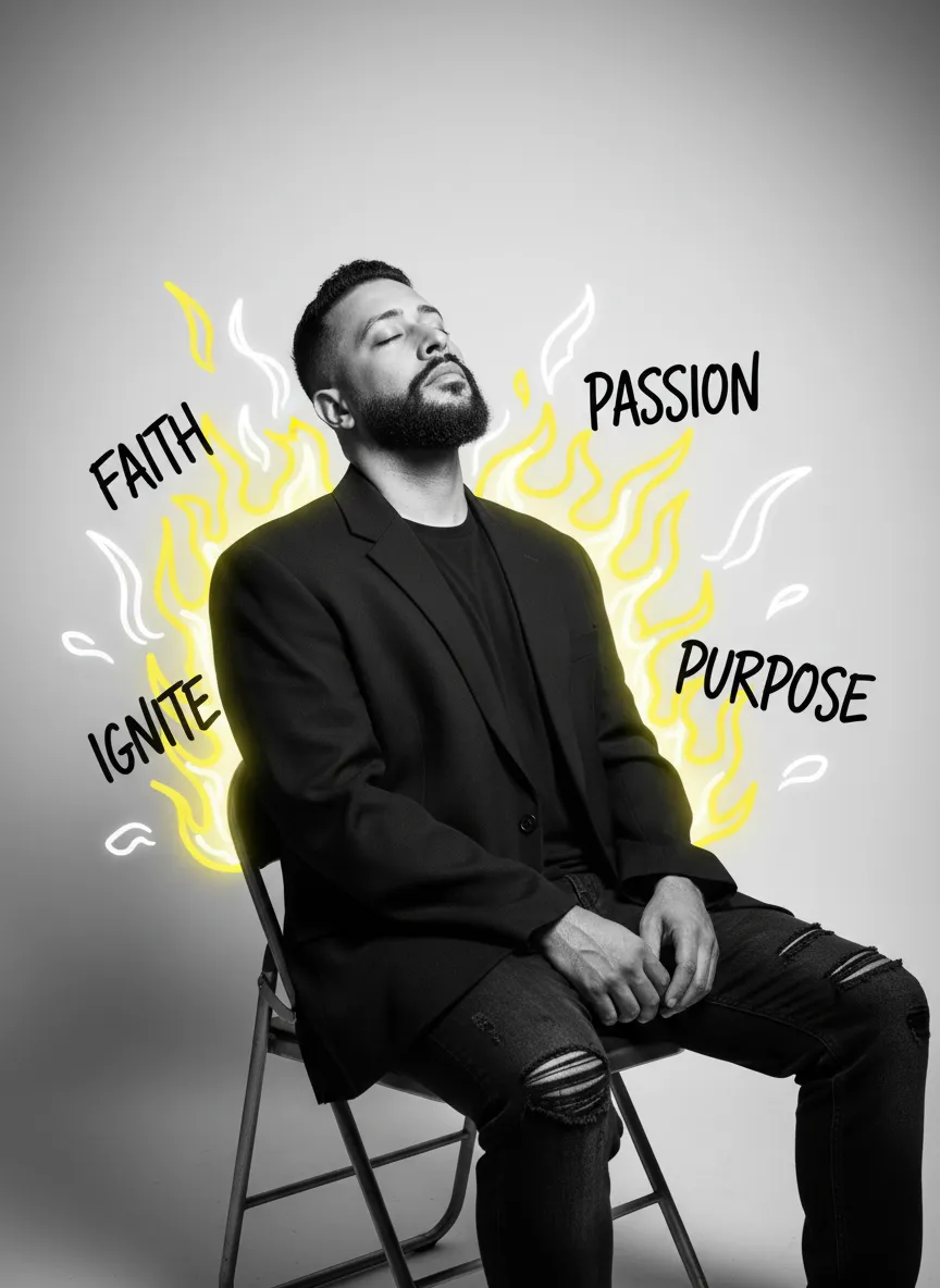 Ultra-Realistic Monochrome Inspirational Studio Portrait