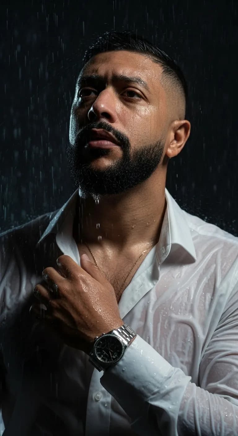 Cinematic Rain Portrait at Night