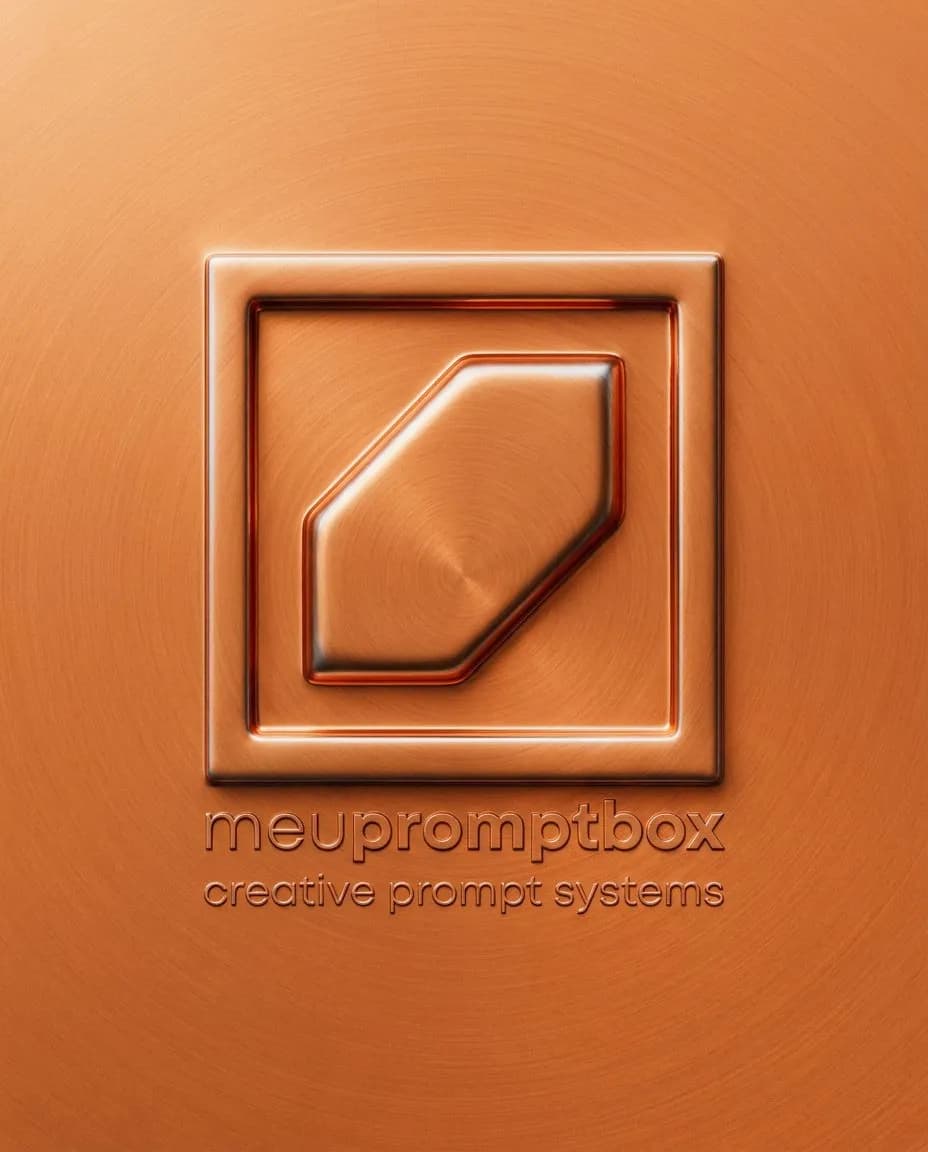 Luxury Embossed Meupromptbox Logo on Brushed Steel