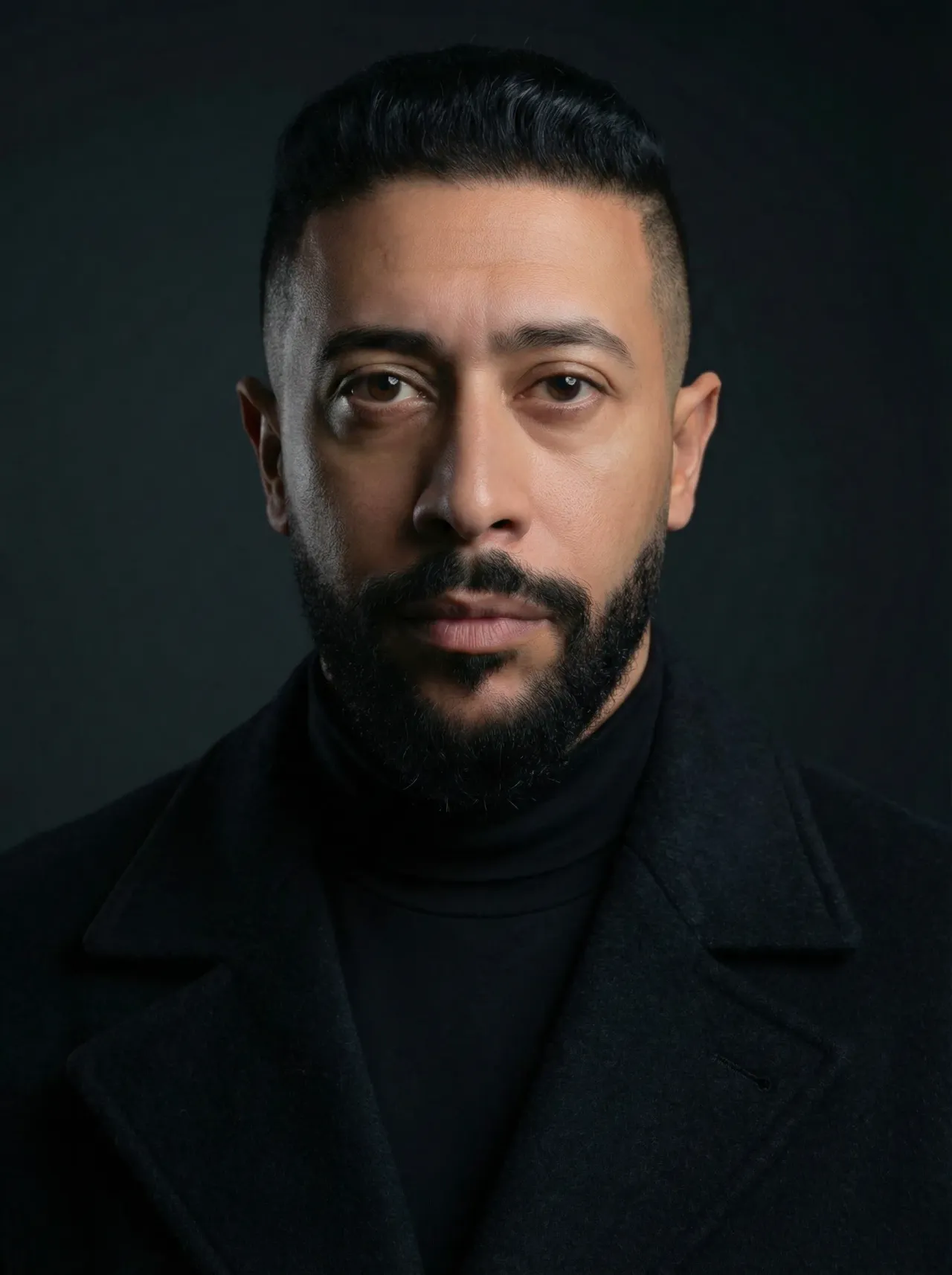 Cinematic Dark Editorial Studio Portrait