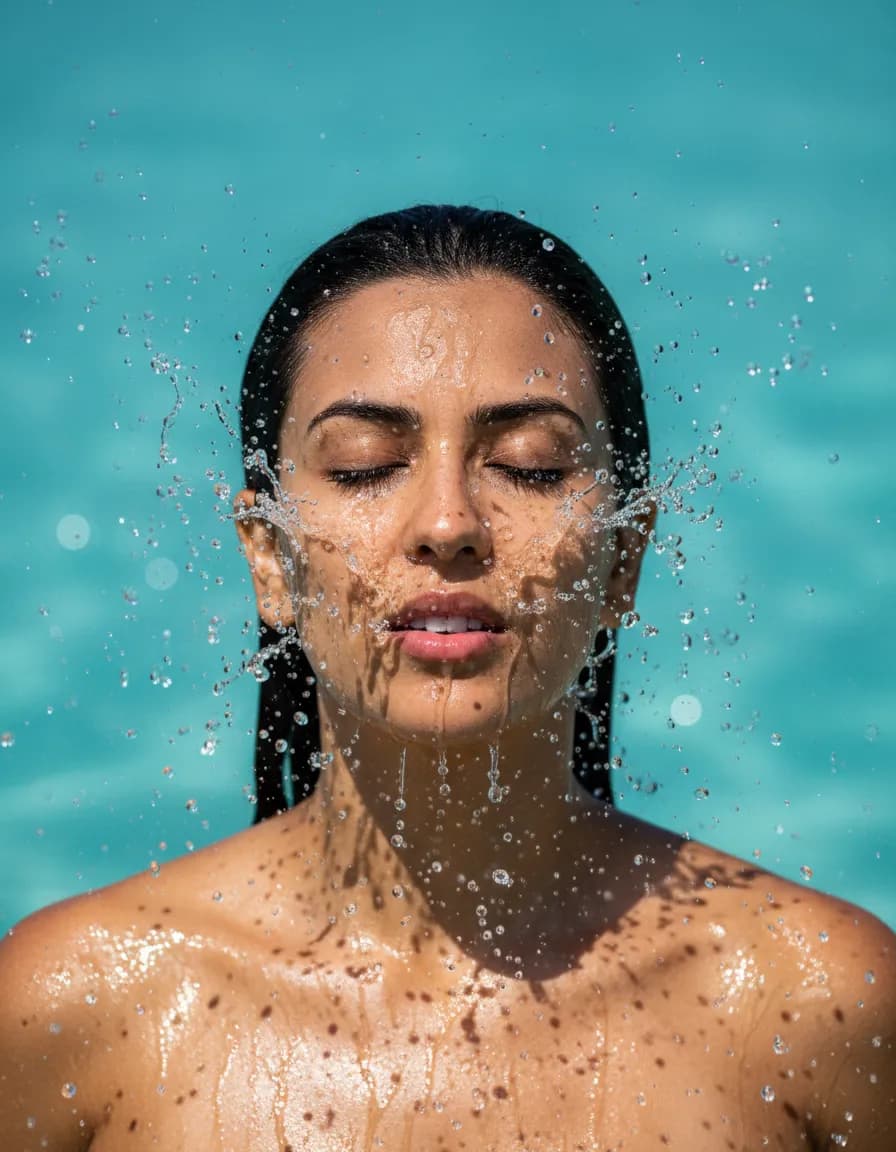 High-Speed Water Splash Portrait Template