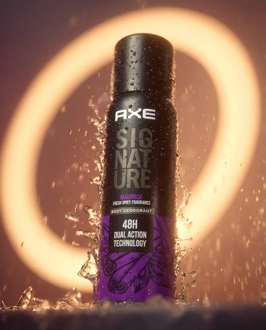 Photorealistic Refreshing Studio Product Shot – AXE Signature Template