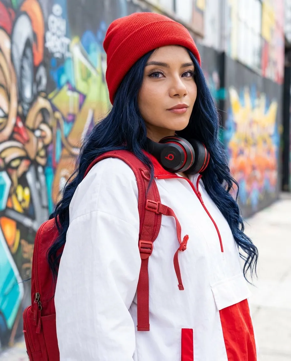 Cinematic Street Portrait: Cool Girl, Photorealistic Urban Style