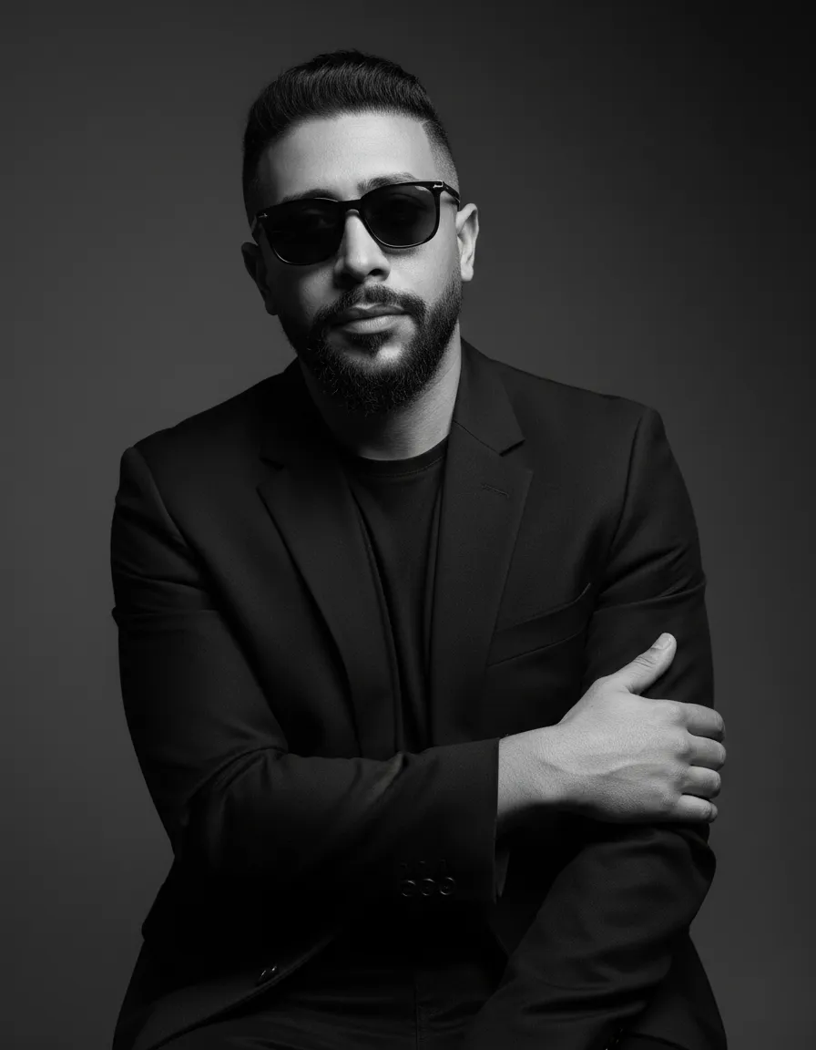 Black & White Editorial Male Studio Portrait Template