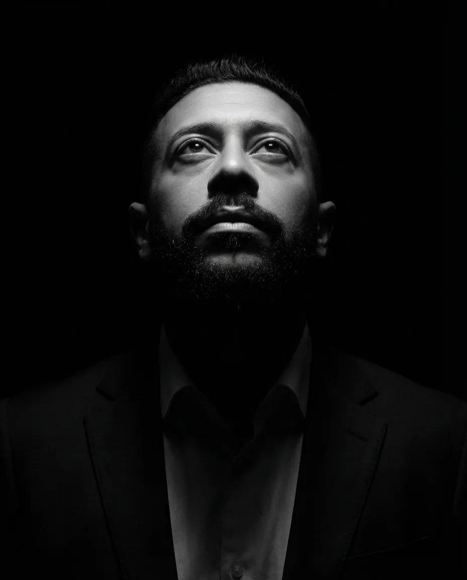 Cinematic High-Contrast B&W Fine-Art Portrait Photography