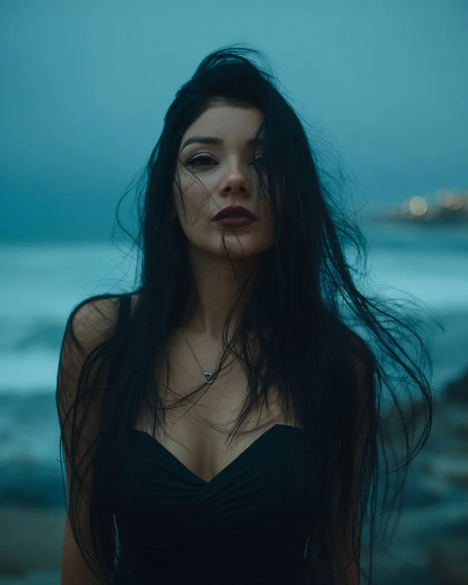 Cinematic Ocean Shore Portrait (Midjourney Only)