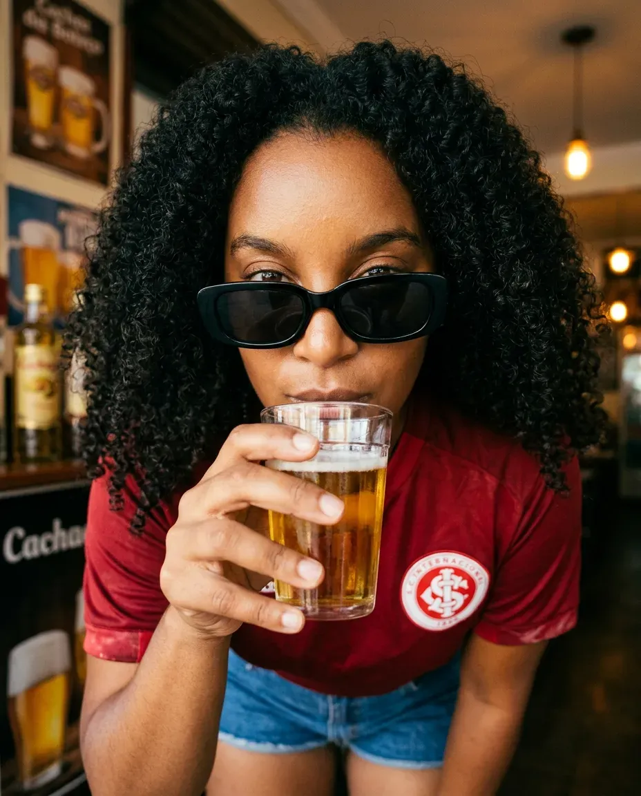 Extreme Low-Angle Editorial Portrait in Brazilian Boteco