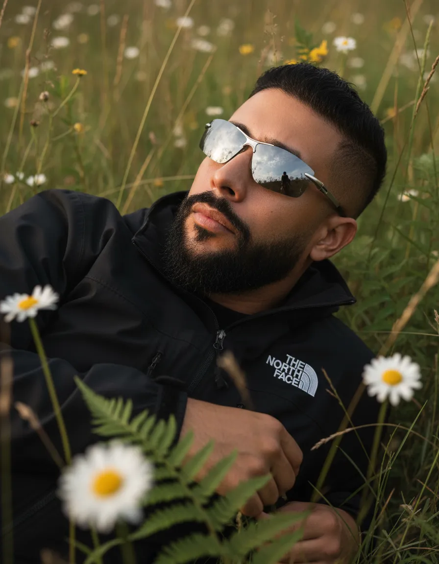 Cinematic Meadow Close-Up Portrait with Morning Light