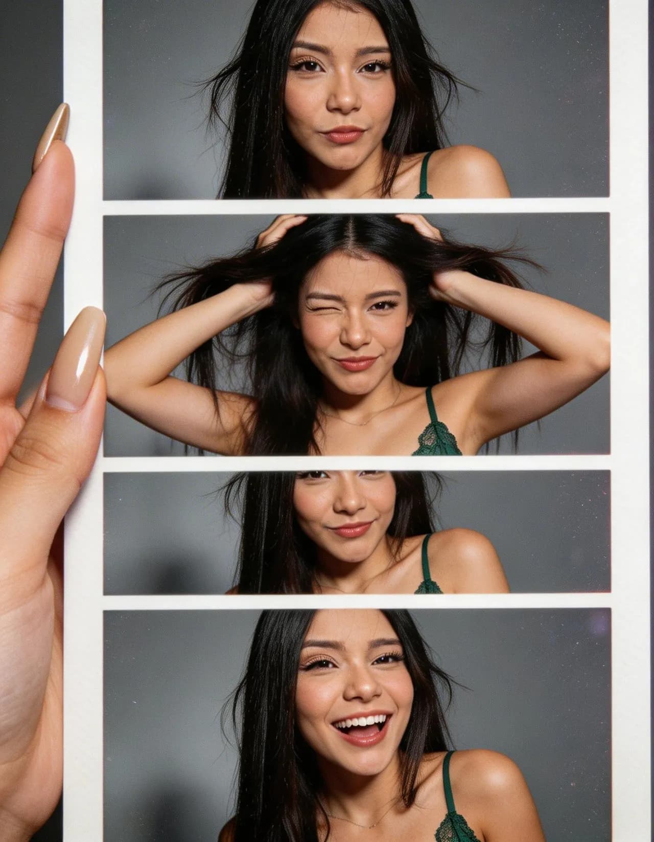 Y2K Photobooth Strip Portraits, Raw Film Club Aesthetic