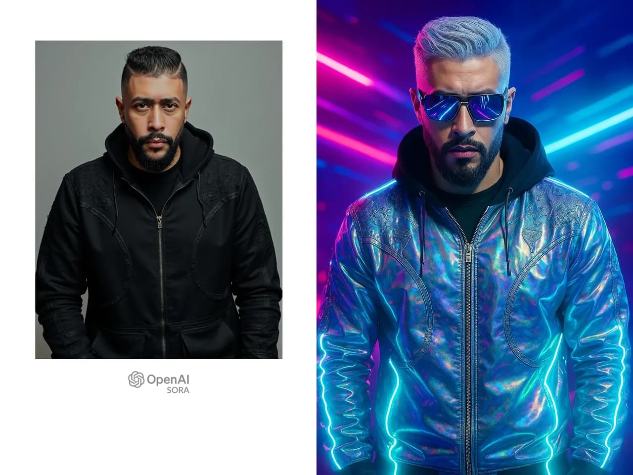 Futuristic Neon Club Portrait