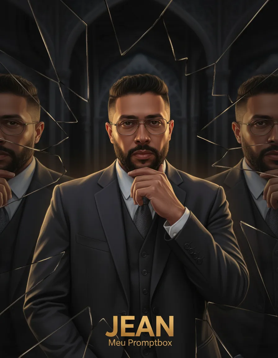 Cinematic Broken-Mirror Power Portrait